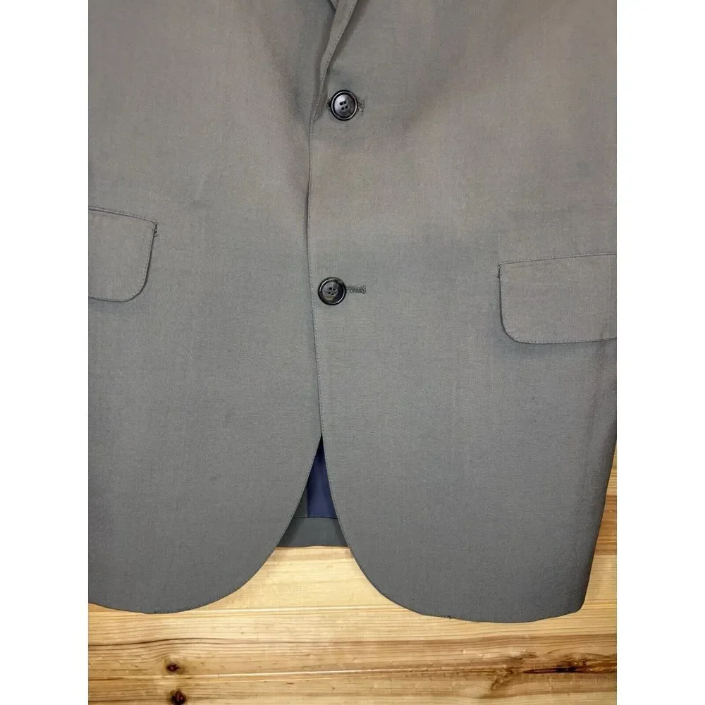 Vintage Brooks Brothers Men's 38L Long Gray Wool‎ Blazer Jacket Made in USA